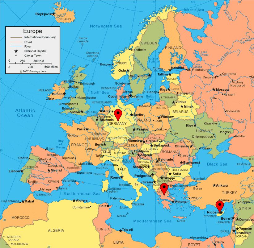 International distribution map